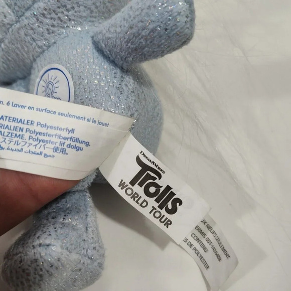 Build A Bear Trolls World Tour Stuffed Animal Plush Toy Blue Silver NOT WORKING - Picture 7 of 10